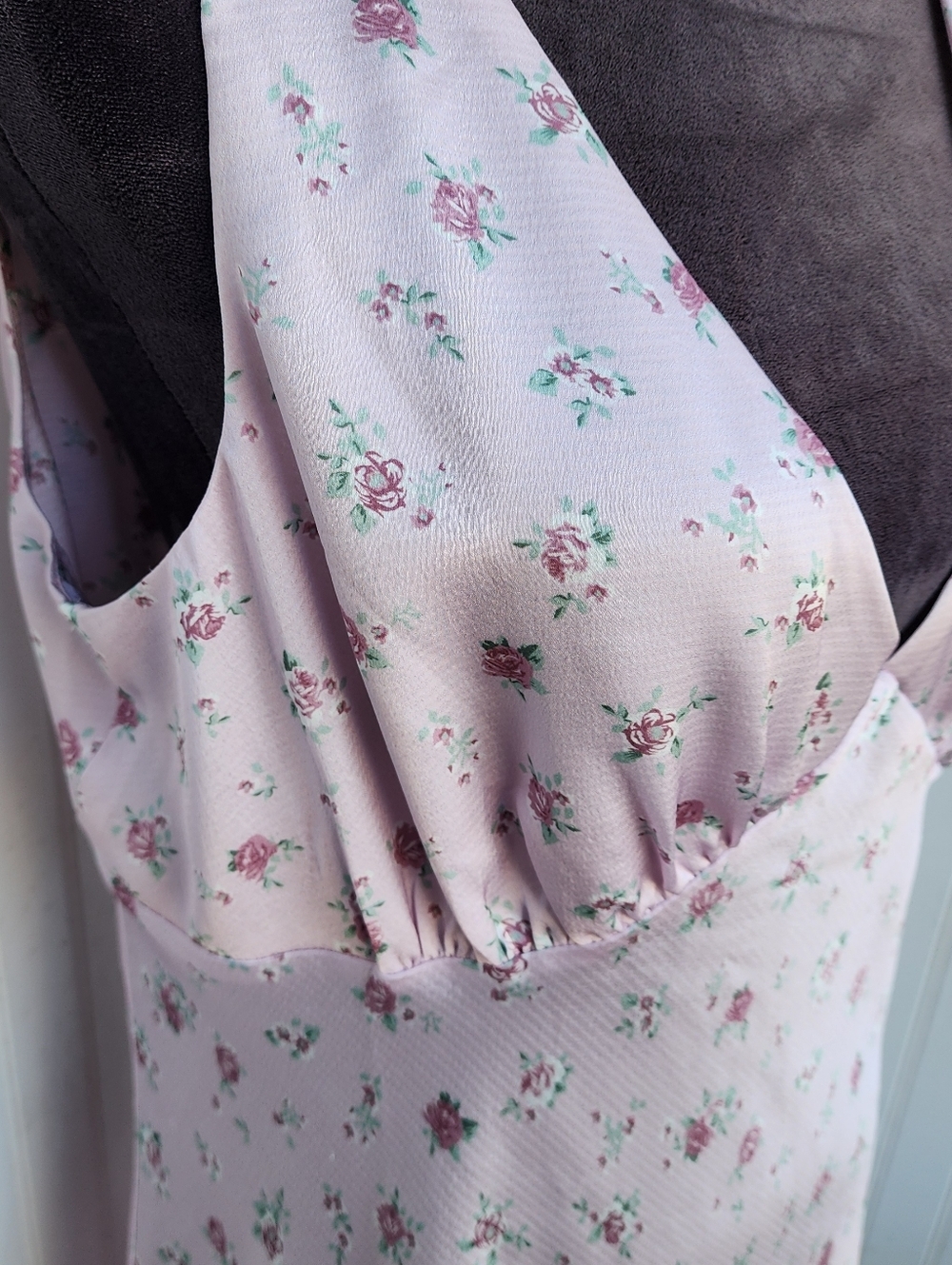 NWT BP NORDSTROM Women's Pink Cake Floral Sleeveless Satin Mini Dress Size XL - Picture 5 of 16